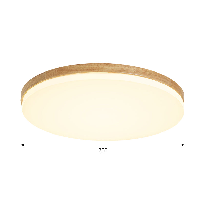 LED Bedroom Flush Mount Light Minimalism Beige Ceiling Lighting with Circular Acrylic Shade, 10"/15"/19" W Clearhalo 'Ceiling Lights' 'Close To Ceiling Lights' 'Close to ceiling' 'Flush mount' Lighting' 1805211