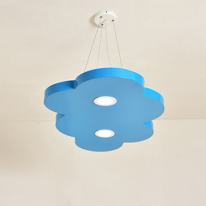 Orange/Blue/Green Cloud Hanging Lamp Cartoon Style LED Metal Pendant Chandelier in Warm/White Light for Nursery Clearhalo 'Ceiling Lights' 'Chandeliers' Lighting' options 1805212