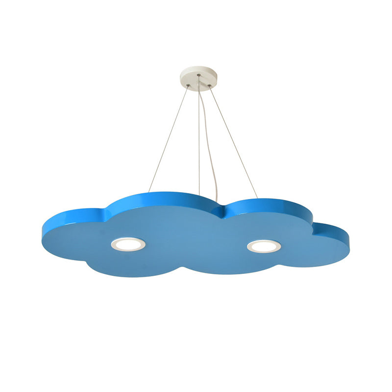 Orange/Blue/Green Cloud Hanging Lamp Cartoon Style LED Metal Pendant Chandelier in Warm/White Light for Nursery Clearhalo 'Ceiling Lights' 'Chandeliers' Lighting' options 1805214