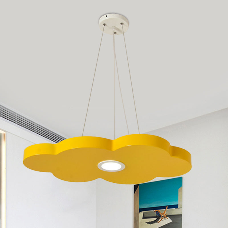 Orange/Blue/Green Cloud Hanging Lamp Cartoon Style LED Metal Pendant Chandelier in Warm/White Light for Nursery Clearhalo 'Ceiling Lights' 'Chandeliers' Lighting' options 1805218