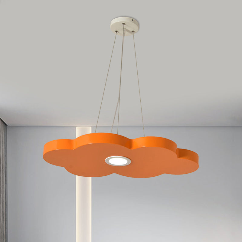 Orange/Blue/Green Cloud Hanging Lamp Cartoon Style LED Metal Pendant Chandelier in Warm/White Light for Nursery Clearhalo 'Ceiling Lights' 'Chandeliers' Lighting' options 1805224