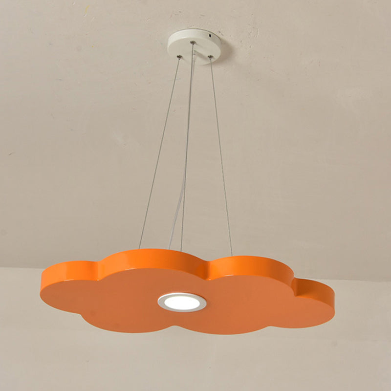 Orange/Blue/Green Cloud Hanging Lamp Cartoon Style LED Metal Pendant Chandelier in Warm/White Light for Nursery Clearhalo 'Ceiling Lights' 'Chandeliers' Lighting' options 1805225