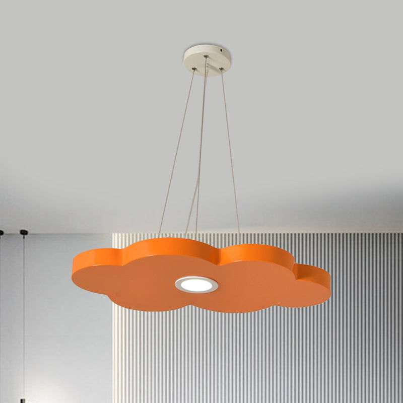 Orange/Blue/Green Cloud Hanging Lamp Cartoon Style LED Metal Pendant Chandelier in Warm/White Light for Nursery Clearhalo 'Ceiling Lights' 'Chandeliers' Lighting' options 1805226