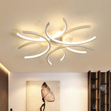 Flower Acrylic Semi Flush Light Modern 23.5"/31.5"/39" Wide LED White Ceiling Fixture in Warm/White Light White Clearhalo 'Ceiling Lights' 'Close To Ceiling Lights' 'Close to ceiling' 'Semi-flushmount' Lighting' 1805237