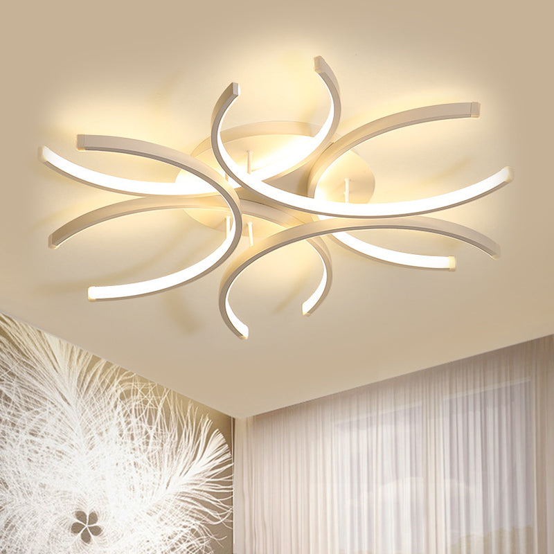 Flower Acrylic Semi Flush Light Modern 23.5"/31.5"/39" Wide LED White Ceiling Fixture in Warm/White Light Clearhalo 'Ceiling Lights' 'Close To Ceiling Lights' 'Close to ceiling' 'Semi-flushmount' Lighting' 1805238