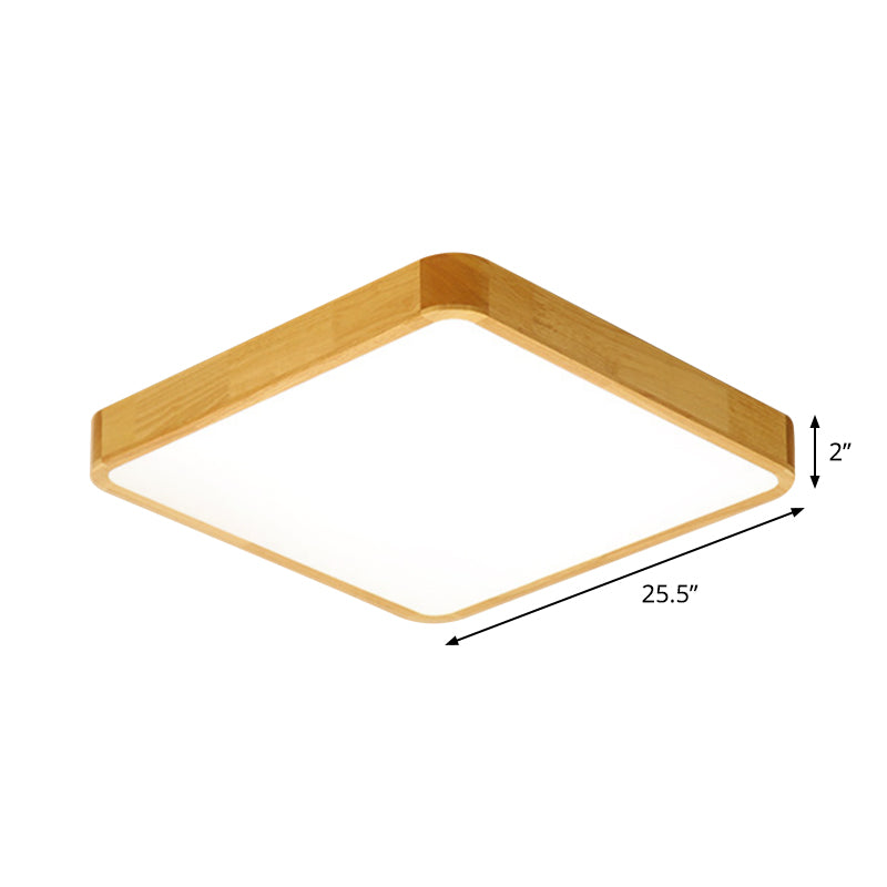 Simplicity LED Flush Mount Fixture Beige Square Ceiling Flush with Acrylic Shade in Warm/White Light, 18"/21"/25.5" W Clearhalo 'Ceiling Lights' 'Close To Ceiling Lights' 'Close to ceiling' 'Flush mount' Lighting' 1805248