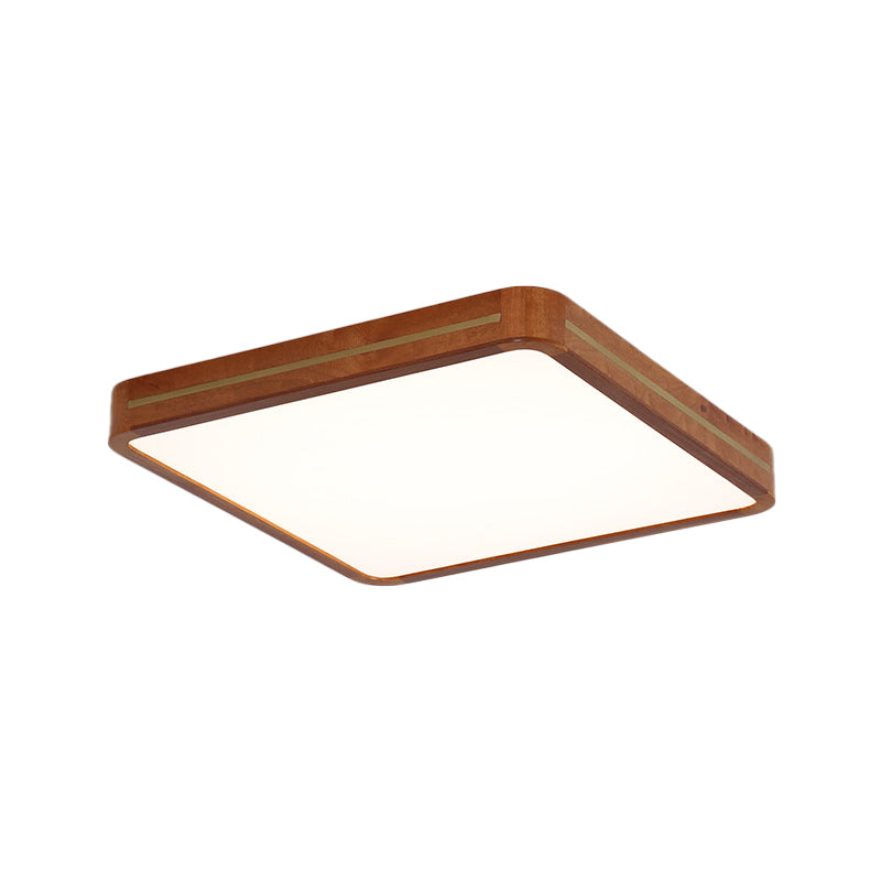 Modern Square/Rectangle Ceiling Light Acrylic Sleeping Room LED Flush Mount Lighting in Brown, 17"/21"/25.5" Length Clearhalo 'Ceiling Lights' 'Close To Ceiling Lights' 'Close to ceiling' 'Flush mount' Lighting' 1805277