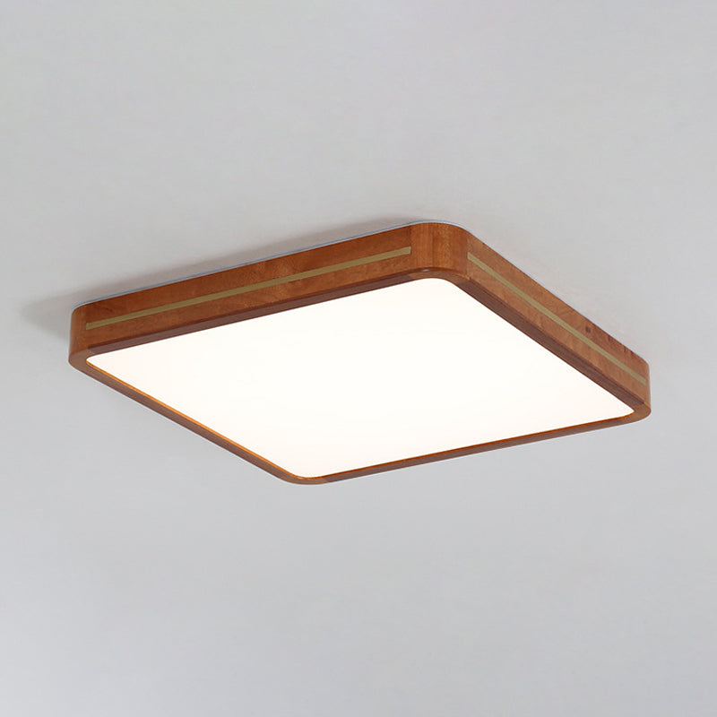 Modern Square/Rectangle Ceiling Light Acrylic Sleeping Room LED Flush Mount Lighting in Brown, 17"/21"/25.5" Length Clearhalo 'Ceiling Lights' 'Close To Ceiling Lights' 'Close to ceiling' 'Flush mount' Lighting' 1805278