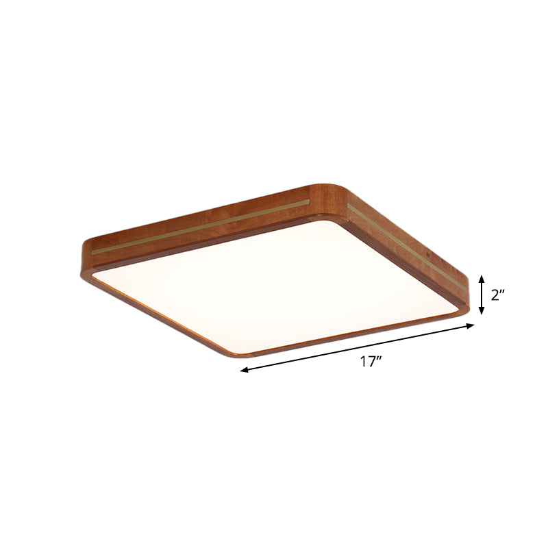 Modern Square/Rectangle Ceiling Light Acrylic Sleeping Room LED Flush Mount Lighting in Brown, 17"/21"/25.5" Length Clearhalo 'Ceiling Lights' 'Close To Ceiling Lights' 'Close to ceiling' 'Flush mount' Lighting' 1805279