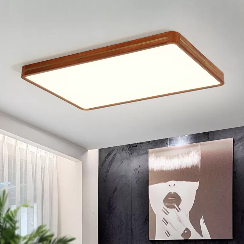 Modern Square/Rectangle Ceiling Light Acrylic Sleeping Room LED Flush Mount Lighting in Brown, 17"/21"/25.5" Length Clearhalo 'Ceiling Lights' 'Close To Ceiling Lights' 'Close to ceiling' 'Flush mount' Lighting' 1805282