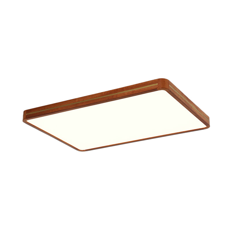 Modern Square/Rectangle Ceiling Light Acrylic Sleeping Room LED Flush Mount Lighting in Brown, 17"/21"/25.5" Length Clearhalo 'Ceiling Lights' 'Close To Ceiling Lights' 'Close to ceiling' 'Flush mount' Lighting' 1805284