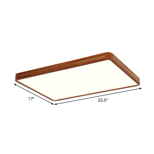 Modern Square/Rectangle Ceiling Light Acrylic Sleeping Room LED Flush Mount Lighting in Brown, 17"/21"/25.5" Length Clearhalo 'Ceiling Lights' 'Close To Ceiling Lights' 'Close to ceiling' 'Flush mount' Lighting' 1805285