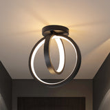 Circular Mini Hallway Flush Light Acrylic LED Minimalist Ceiling Mount Lighting in Black/Gold, Warm/White Light Black Clearhalo 'Ceiling Lights' 'Close To Ceiling Lights' 'Close to ceiling' 'Flush mount' Lighting' 1805301