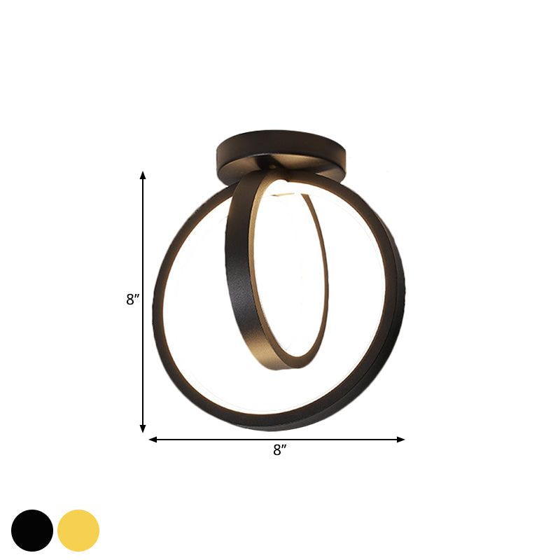 Circular Mini Hallway Flush Light Acrylic LED Minimalist Ceiling Mount Lighting in Black/Gold, Warm/White Light Clearhalo 'Ceiling Lights' 'Close To Ceiling Lights' 'Close to ceiling' 'Flush mount' Lighting' 1805303