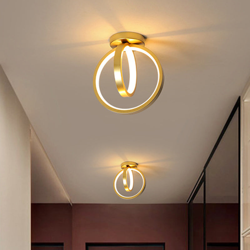 Circular Mini Hallway Flush Light Acrylic LED Minimalist Ceiling Mount Lighting in Black/Gold, Warm/White Light Clearhalo 'Ceiling Lights' 'Close To Ceiling Lights' 'Close to ceiling' 'Flush mount' Lighting' 1805304