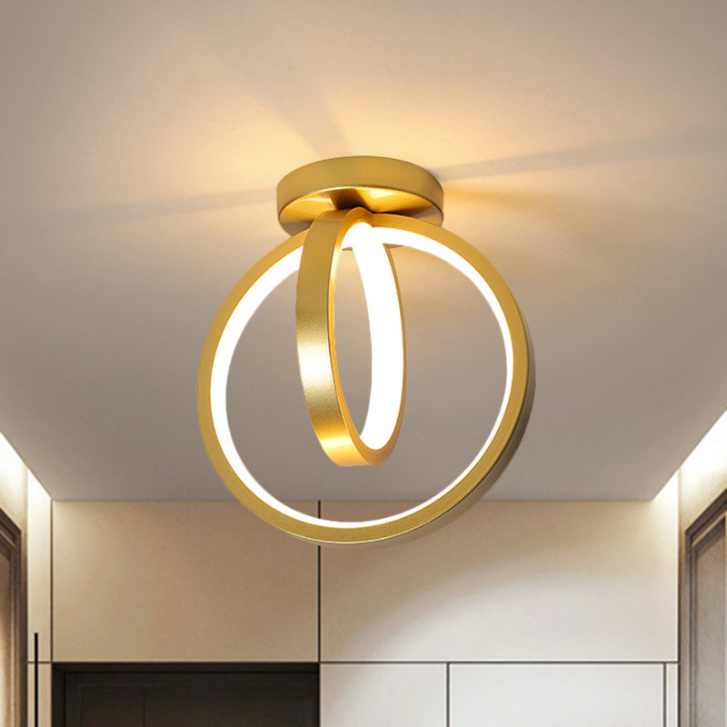 Circular Mini Hallway Flush Light Acrylic LED Minimalist Ceiling Mount Lighting in Black/Gold, Warm/White Light Clearhalo 'Ceiling Lights' 'Close To Ceiling Lights' 'Close to ceiling' 'Flush mount' Lighting' 1805306