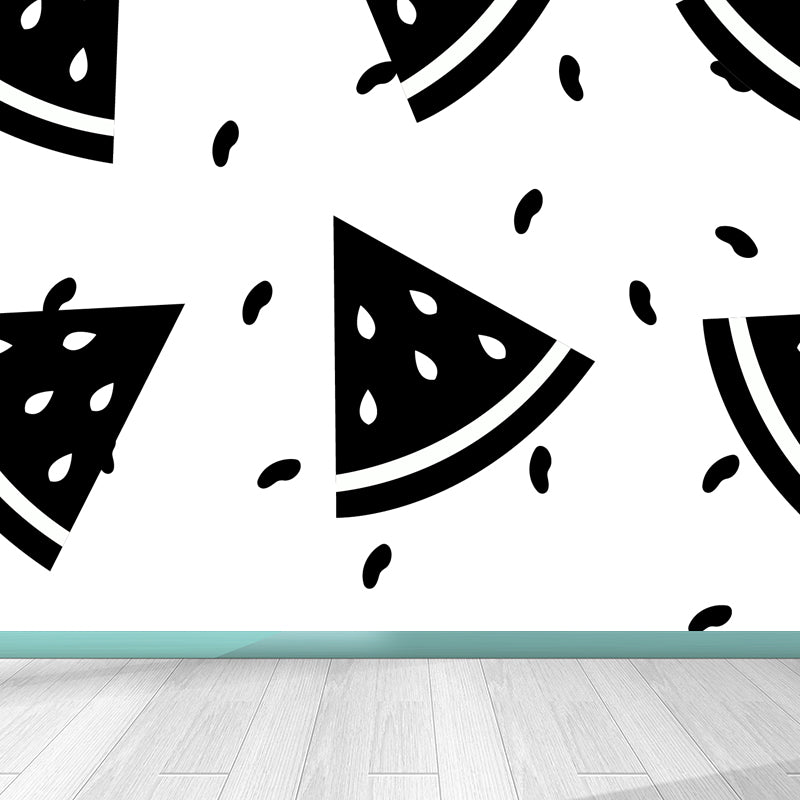 Black and White Modern Mural Decal Big Geometric Shapes Wall Art for Kids Bedroom Clearhalo 'Wall Decor' 'Wall Mural' 1806729