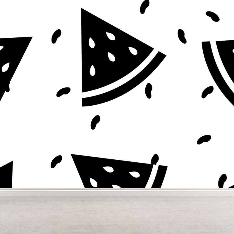 Black and White Modern Mural Decal Big Geometric Shapes Wall Art for Kids Bedroom Clearhalo 'Wall Decor' 'Wall Mural' 1806730