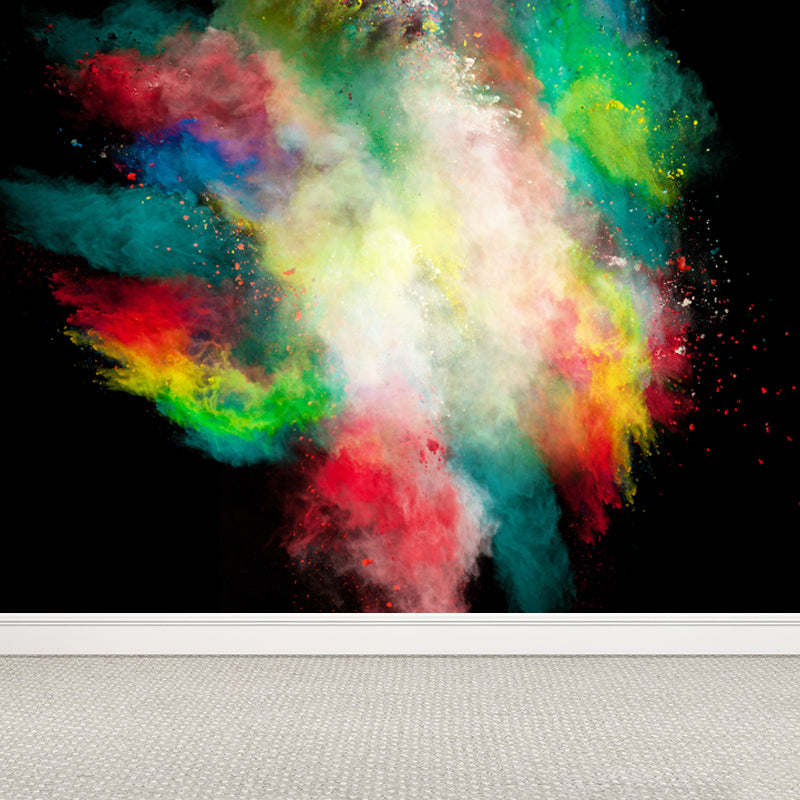 Waterproof Rainbow Explosion Wall Mural Modern Non-Woven Wall Covering, Personalized Size Green Clearhalo 'Wall Decor' 'Wall Mural' 1806943