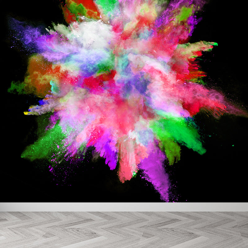 Waterproof Rainbow Explosion Wall Mural Modern Non-Woven Wall Covering, Personalized Size Pink Clearhalo 'Wall Decor' 'Wall Mural' 1806958