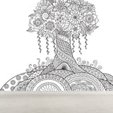 Black and White Doodles Mural Wallpaper Fantasy Kids Moisture Resistant Wall Art Clearhalo 'Wall Decor' 'Wall Mural' 1807559