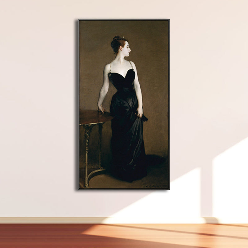 Oil Painting Art Nouveau Canvas with Woman in Black Painting for Sitting Room, Multiple Sizes Clearhalo 'Arts' 'Canvas Art' 1808154