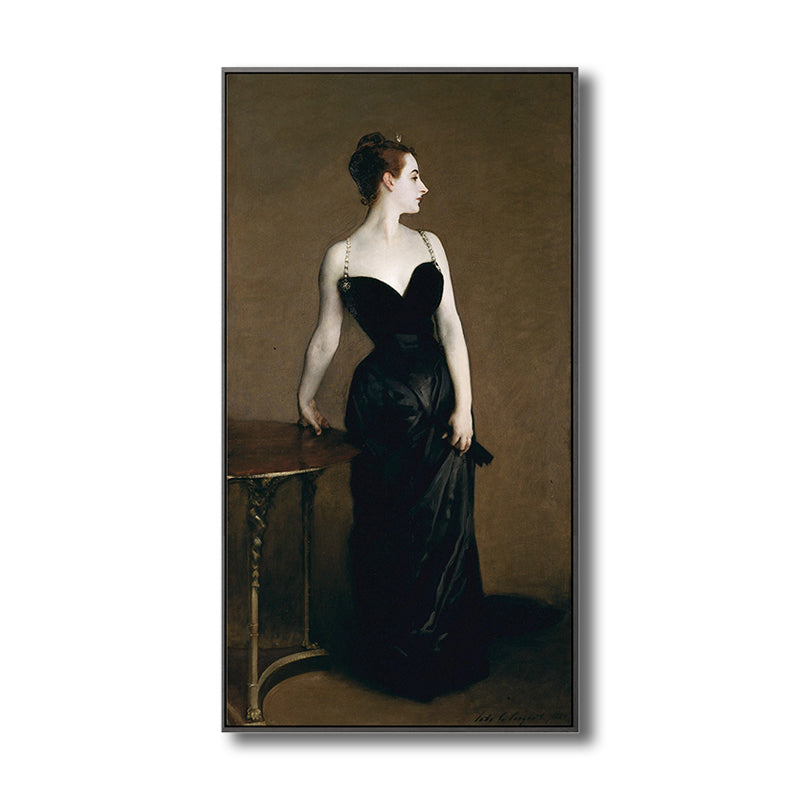 Oil Painting Art Nouveau Canvas with Woman in Black Painting for Sitting Room, Multiple Sizes Clearhalo 'Arts' 'Canvas Art' 1808155