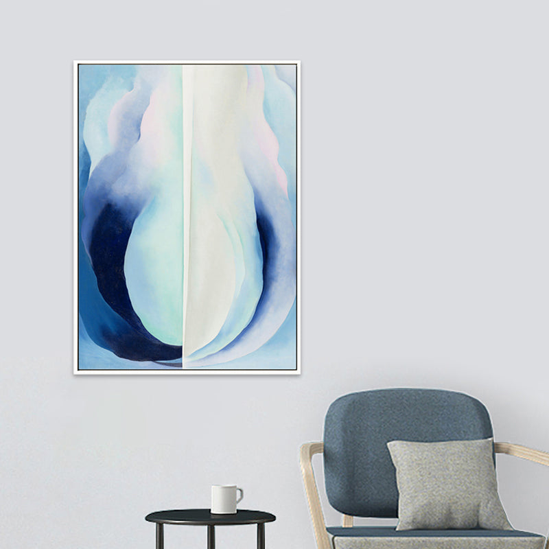 Blue Abstract Canvas Print Textured Contemporary Bedroom Wall Art, Multiple Sizes Blue Clearhalo 'Arts' 'Canvas Art' 1808223