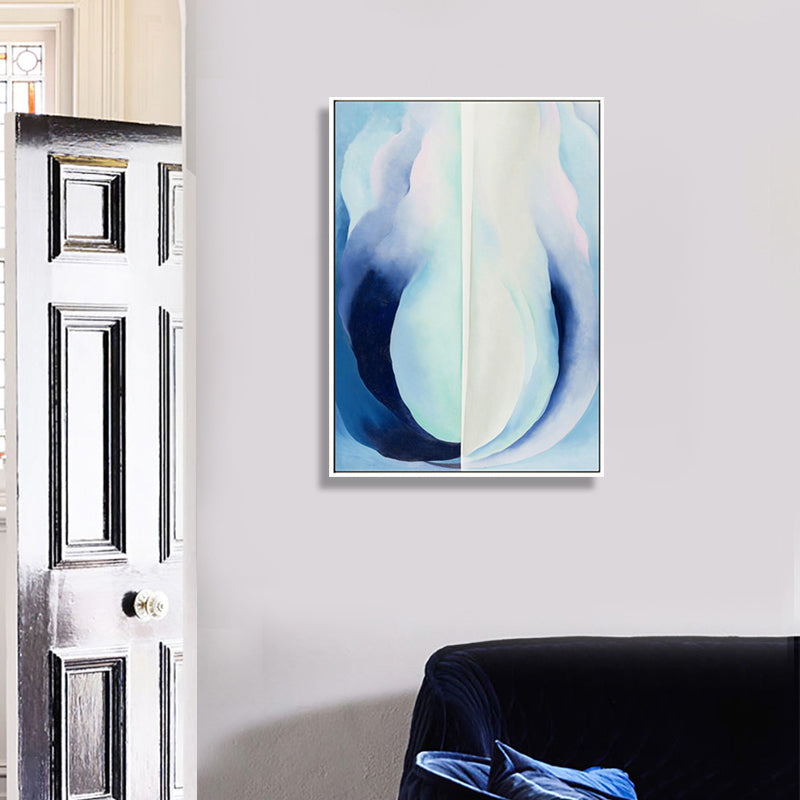 Blue Abstract Canvas Print Textured Contemporary Bedroom Wall Art, Multiple Sizes Clearhalo 'Arts' 'Canvas Art' 1808224