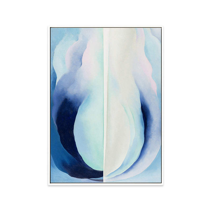 Blue Abstract Canvas Print Textured Contemporary Bedroom Wall Art, Multiple Sizes Clearhalo 'Arts' 'Canvas Art' 1808226