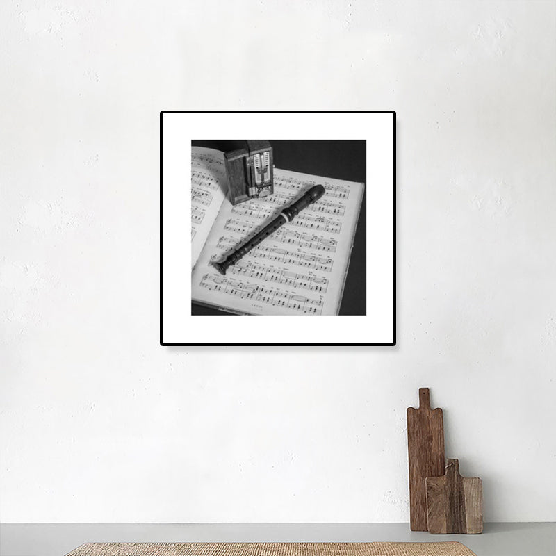 Black and White Musical Canvas Print Textured Wall Art Decor for Hallway, Multiple Sizes Clearhalo 'Arts' 'Canvas Art' 1808314