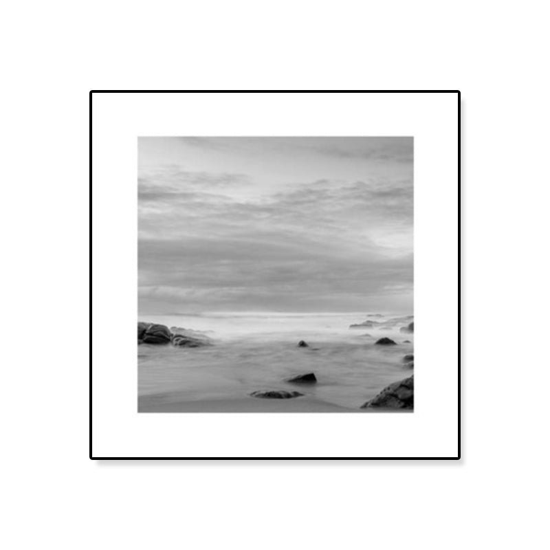 Dark Photograph Sea Scenery Art Print Textured Contemporary Living Room Wall Decor Clearhalo 'Art Gallery' 'Canvas Art' 'Coastal Art Gallery' 'Tropical' Arts' 1808351