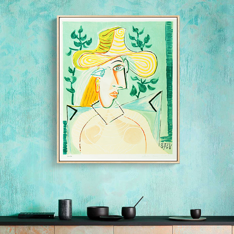 Fauvism Picasso Woman Portrait Painting Pastel Textured Canvas Art for Living Room Green Clearhalo 'Arts' 'Canvas Art' 1808424