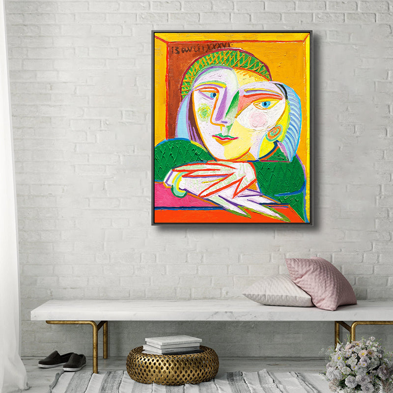 Fauvism Picasso Woman Portrait Painting Pastel Textured Canvas Art for Living Room Clearhalo 'Arts' 'Canvas Art' 1808429