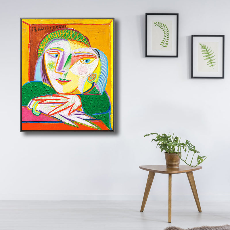 Fauvism Picasso Woman Portrait Painting Pastel Textured Canvas Art for Living Room Clearhalo 'Arts' 'Canvas Art' 1808430