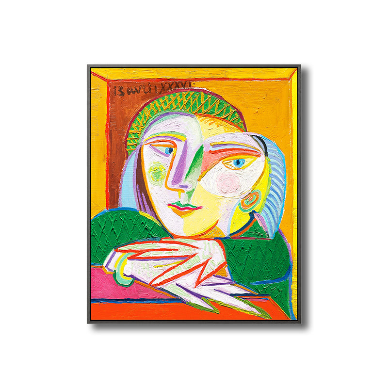 Fauvism Picasso Woman Portrait Painting Pastel Textured Canvas Art for Living Room Clearhalo 'Arts' 'Canvas Art' 1808431