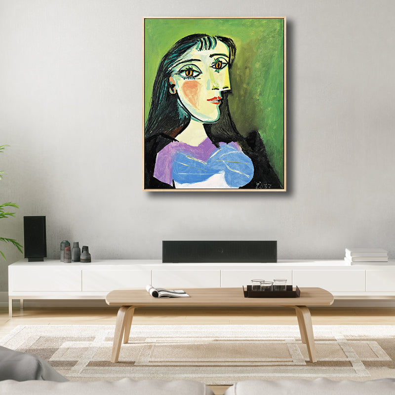 Fauvism Picasso Woman Portrait Painting Pastel Textured Canvas Art for Living Room Clearhalo 'Arts' 'Canvas Art' 1808433