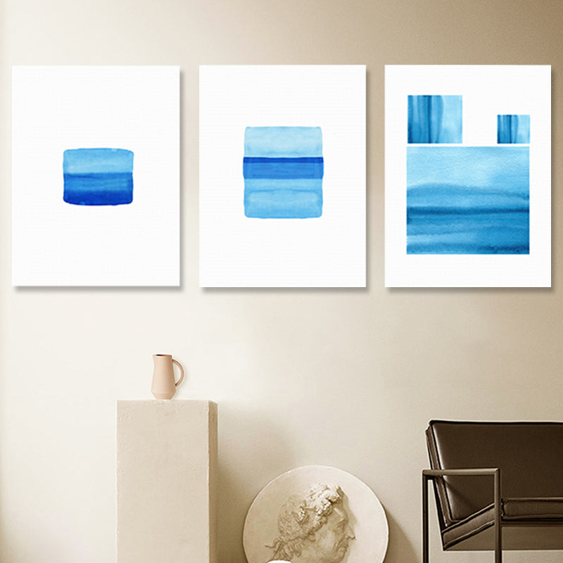 Peculiar Graphic Paintings Art Print Abstract Expressionism Canvas Wall Decor, Set of 3 Blue Clearhalo 'Arts' 'Canvas Art' 1808469