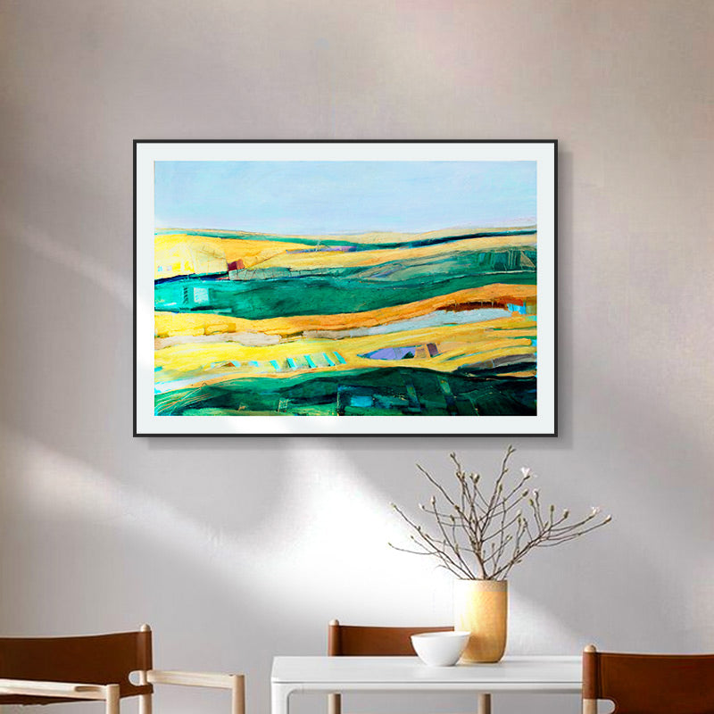 Stunning Farmfield View Canvas House Interior Scenery Wall Art Print in Soft Color Light Green Clearhalo 'Arts' 'Canvas Art' 1808480