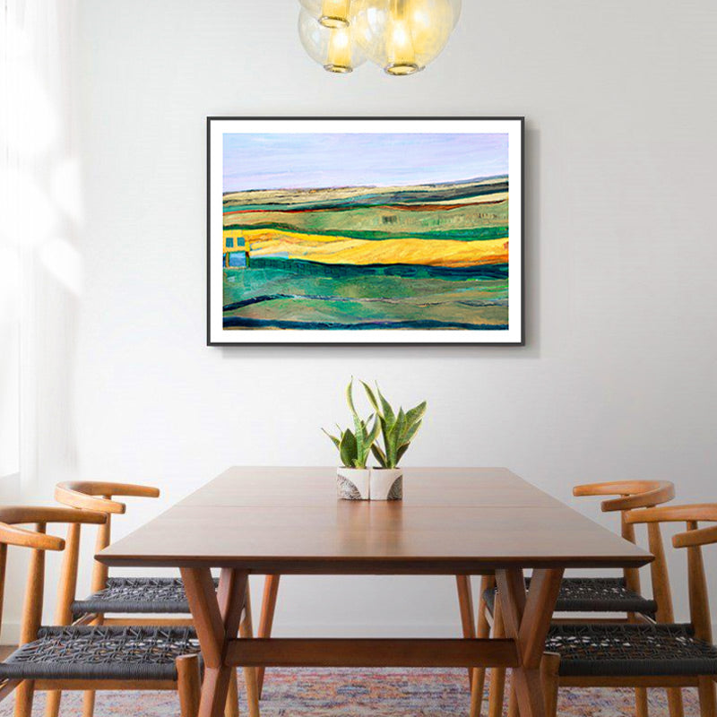 Stunning Farmfield View Canvas House Interior Scenery Wall Art Print in Soft Color Green Clearhalo 'Arts' 'Canvas Art' 1808487