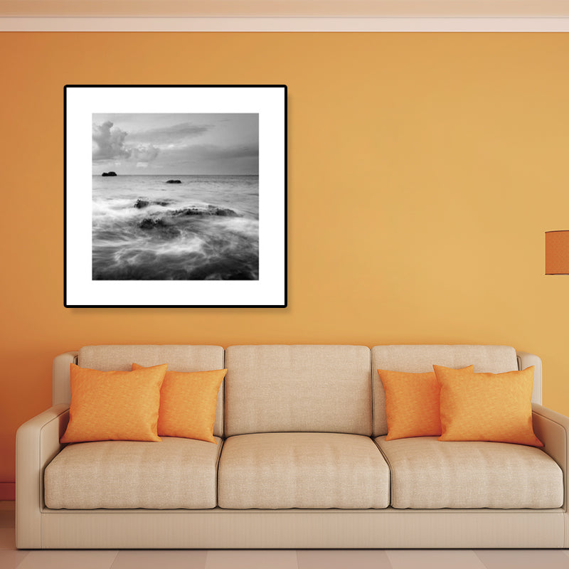 Photograph Ocean Canvas Print Dark Color Modern Wall Art Decor for House Interior Clearhalo 'Art Gallery' 'Canvas Art' 'Contemporary Art Gallery' 'Modern' Arts' 1808575