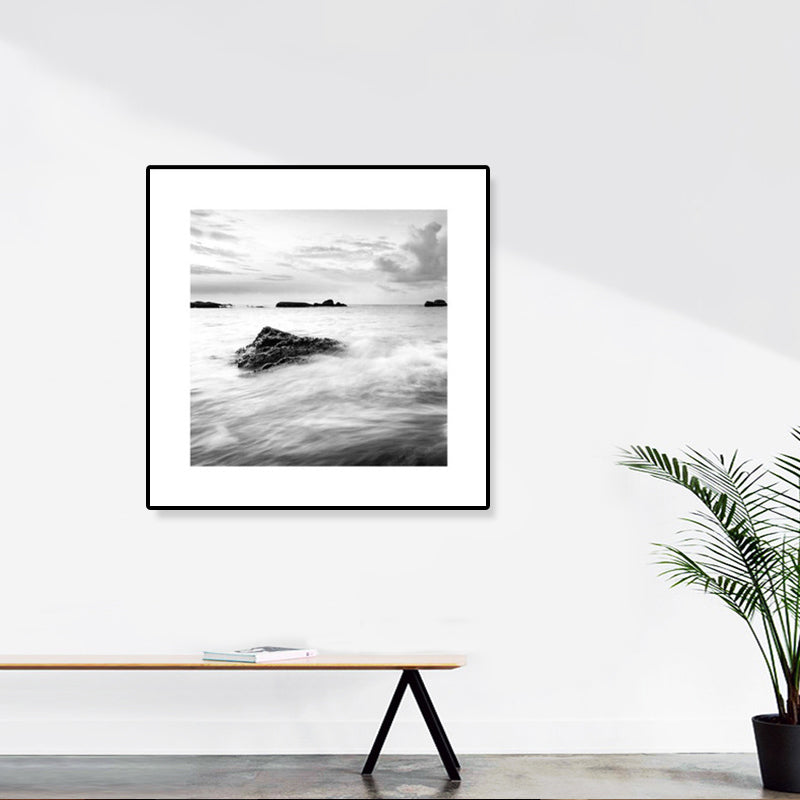 Photograph Ocean Canvas Print Dark Color Modern Wall Art Decor for House Interior Clearhalo 'Art Gallery' 'Canvas Art' 'Contemporary Art Gallery' 'Modern' Arts' 1808580