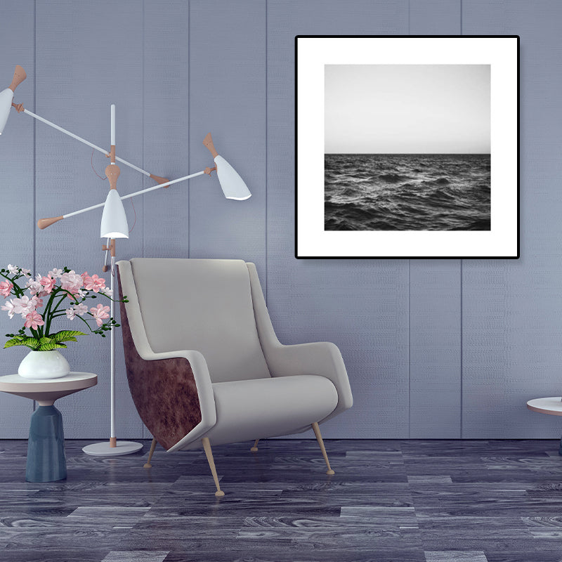 Photograph Ocean Canvas Print Dark Color Modern Wall Art Decor for House Interior Black-Gray Clearhalo 'Art Gallery' 'Canvas Art' 'Contemporary Art Gallery' 'Modern' Arts' 1808587