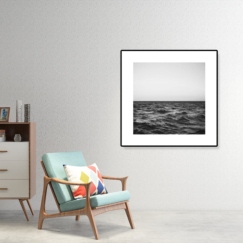 Photograph Ocean Canvas Print Dark Color Modern Wall Art Decor for House Interior Clearhalo 'Art Gallery' 'Canvas Art' 'Contemporary Art Gallery' 'Modern' Arts' 1808588