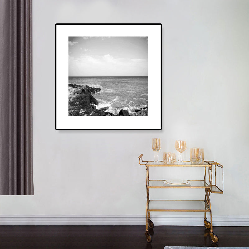 Photograph Ocean Canvas Print Dark Color Modern Wall Art Decor for House Interior Clearhalo 'Art Gallery' 'Canvas Art' 'Contemporary Art Gallery' 'Modern' Arts' 1808596