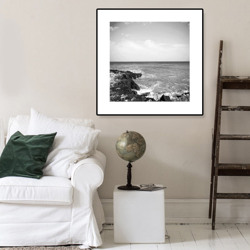 Photograph Ocean Canvas Print Dark Color Modern Wall Art Decor for House Interior Clearhalo 'Art Gallery' 'Canvas Art' 'Contemporary Art Gallery' 'Modern' Arts' 1808597