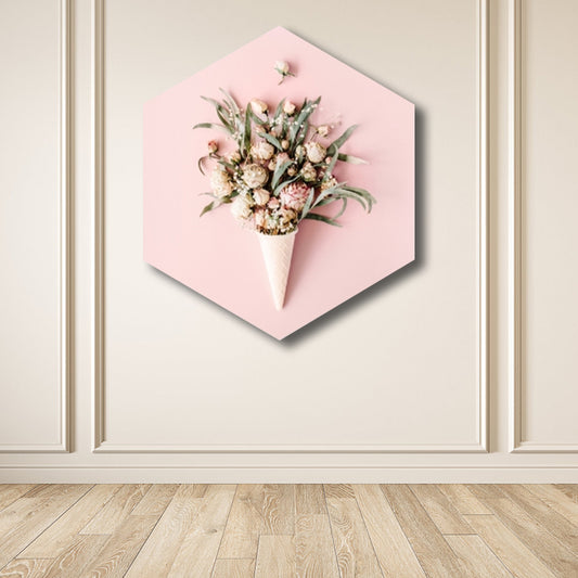 Flower Print Wall Decor Modern Style Textured Wrapped Canvas in Soft Color for Bedroom Light Pink Clearhalo 'Art Gallery' 'Canvas Art' 'Contemporary Art Gallery' 'Modern' Arts' 1808614