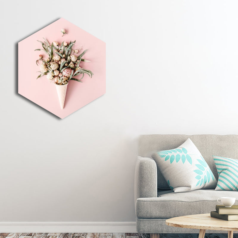Flower Print Wall Decor Modern Style Textured Wrapped Canvas in Soft Color for Bedroom Clearhalo 'Art Gallery' 'Canvas Art' 'Contemporary Art Gallery' 'Modern' Arts' 1808615