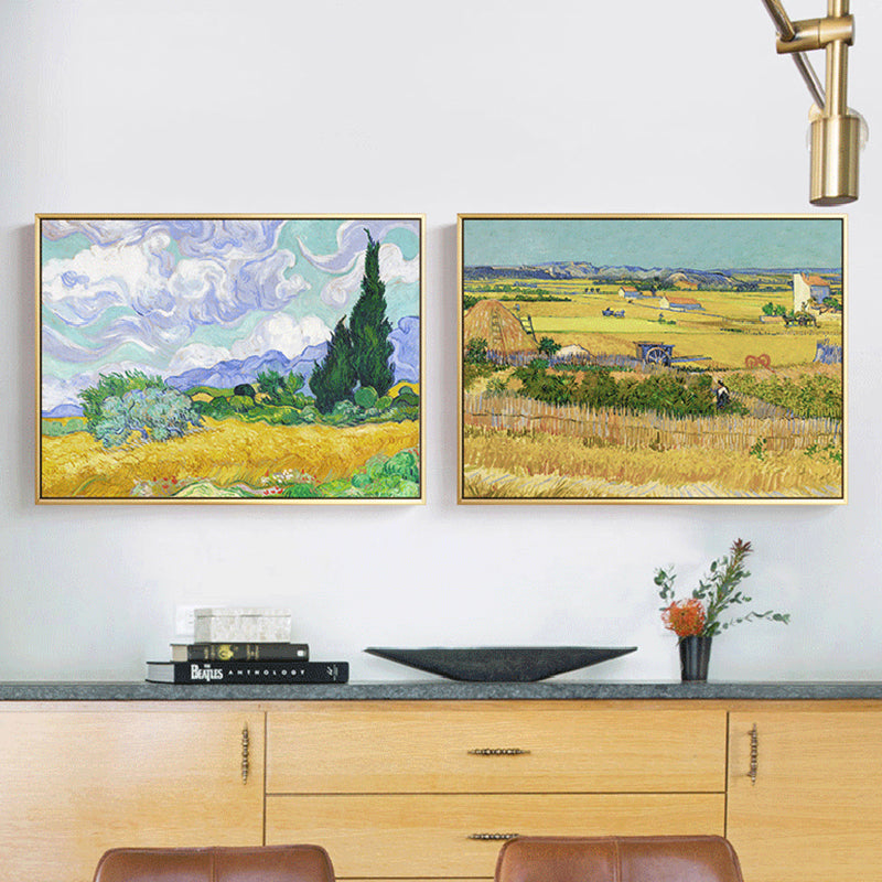 Canvas Textured Art Print Impressionism Farmfield Scenery Painting, Multiple Sizes Clearhalo 'Arts' 'Canvas Art' 1808630