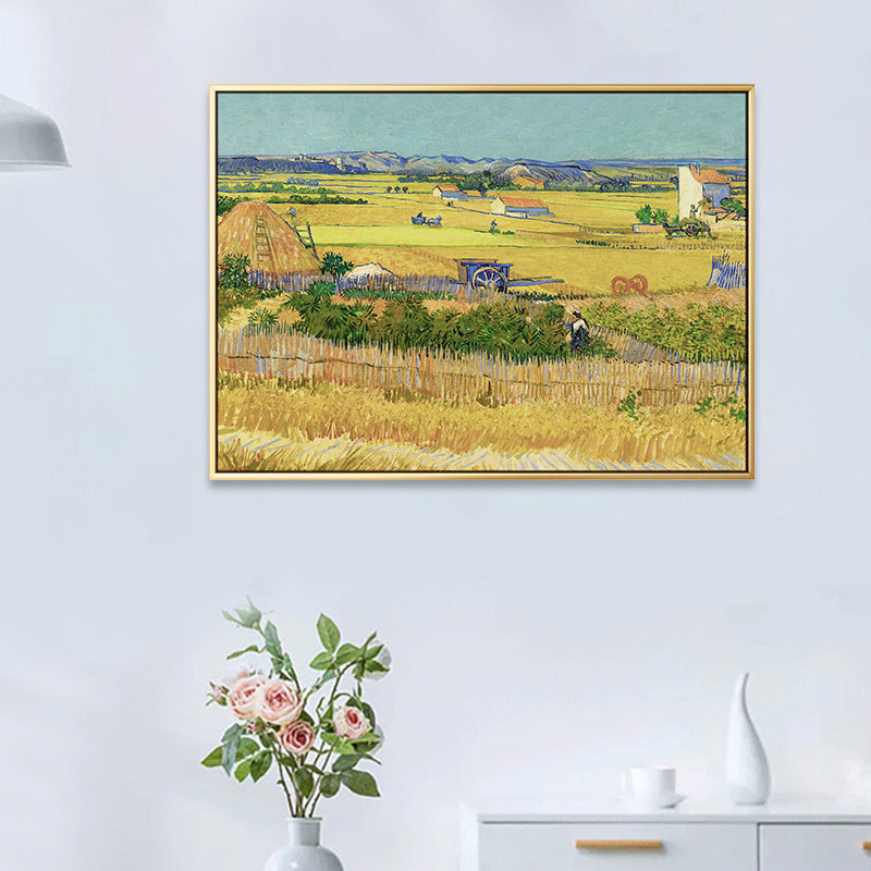 Canvas Textured Art Print Impressionism Farmfield Scenery Painting, Multiple Sizes Green Clearhalo 'Arts' 'Canvas Art' 1808631